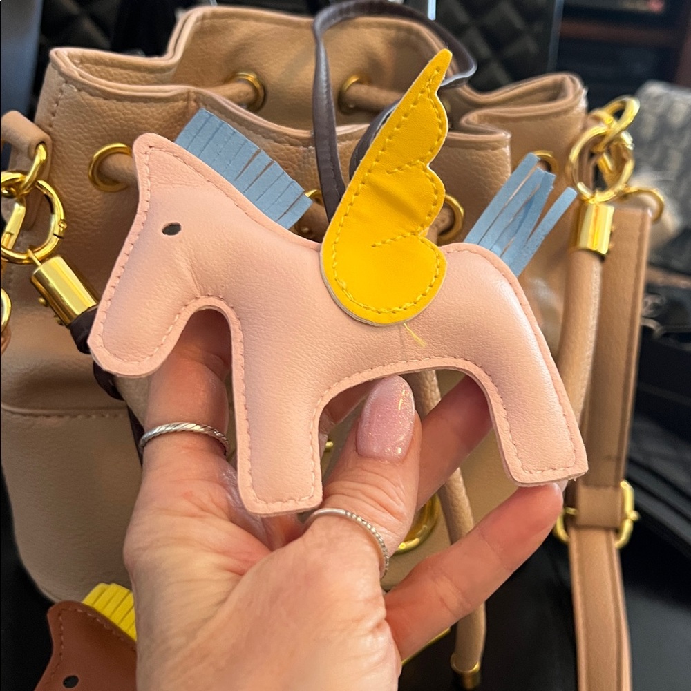 Pink and Yellow Pegasus Bag Charm